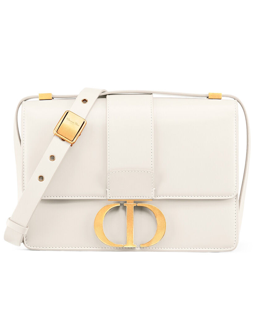 Christian Dior 30 Montaigne Flap Bag Leather White